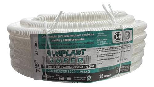 Caño Corrugado 3/4 (19mm) X 25m Elviplast