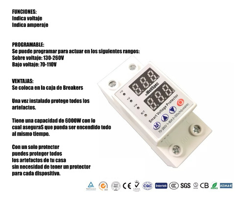 Imagen 5 de 7 de Protector De Voltaje Inteligente Para Toda La Casa 120v 80a