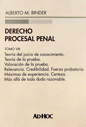 Binder Derecho Procesal Penal Tomo 8 Novedad 2025