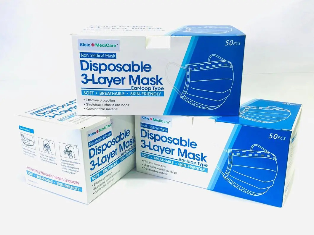 Mascarilla desechable 3 pliegues Certificadas color Celeste