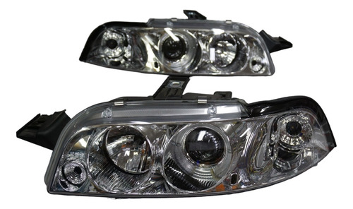 Ópticos Delanteros Led Fiat Punto 93-99 Fondo Cromado