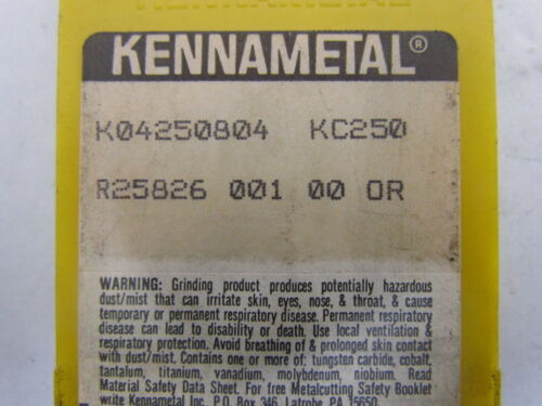 Kennametal K04250804 R25826 001 00 Or Carbide Insert Gra Cck