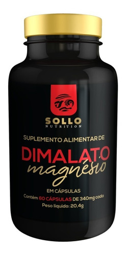 Dimalato de magnesio 60 cápsulas (osteoporosis, fibromialgia), sabor sin sabor