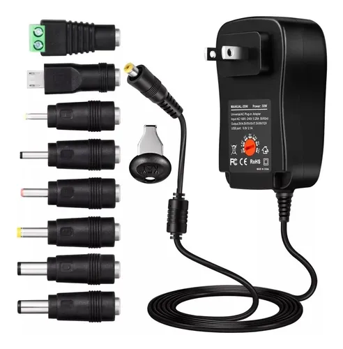 comprar Trasformador De Corriente Usb\u002F3\u002F4.5\u002F5\u002F6\u002F7\u002F9\u002F12v 8puntas\u002F30w