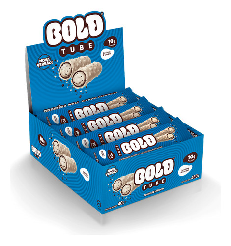 Chocolate Proteíco Bold Tube Cookies E Cream - 12 Unid.