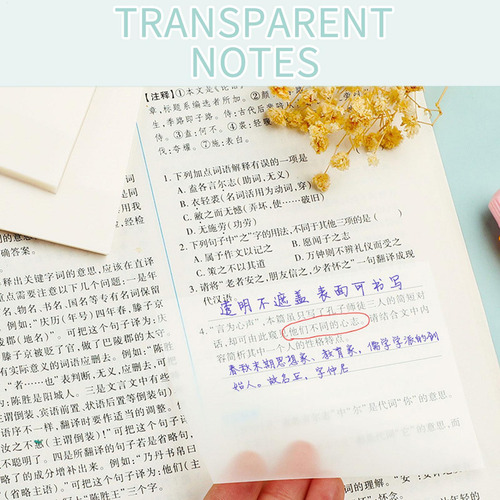 Notas Adhesivas Transparentes 50 Hojas De Papel Para Notas A
