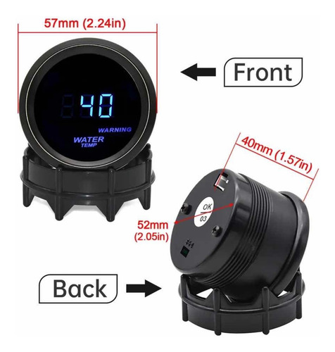 Medidor De Temperatura Digital Automotriz Con Soporte Poste