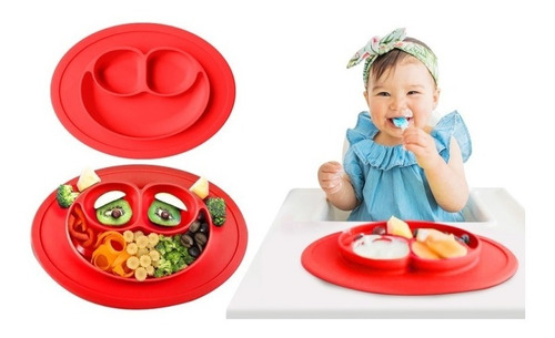 Plato En Silicona Para Bebes Diseño Carita Felíz