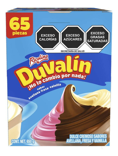 Duvalin Trisabor Chcolate Fresa Vainilla Dulces Caja 65 Pzas
