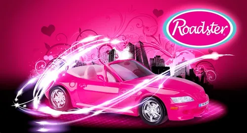 Carrinho Rosa Conversível P/ Boneca Roadster Roma Babies
