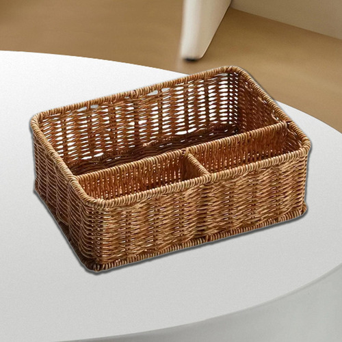Cesta De Almacenamiento Con 3 Compartimentos, 22x18x8cm