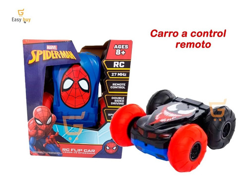 Carro Control Remoto Pilas Spiderman Vs Venom Doble Cara Stu