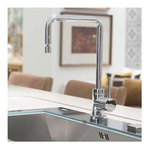 Imagen 5 de 9 de Combo Bajo Mesada Acero Alacena Grif Monocomando Cocina