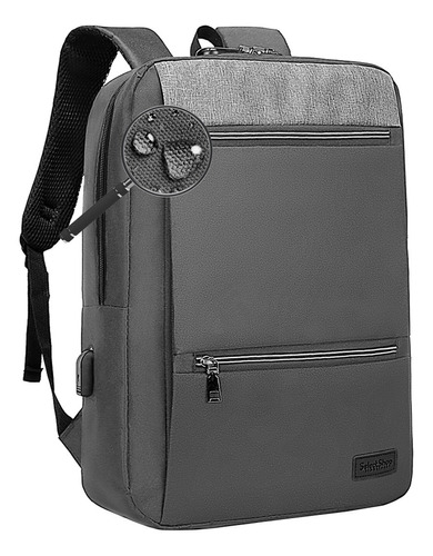 Mochila Antirrobo Impermeable Escolar Con Contraseña Y Usb Color Gris Diseño De La Tela Ea2c