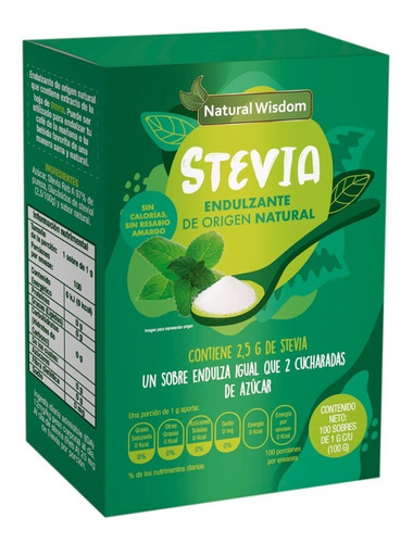 Stevia Endulzante De Origen Natural 100 Sobres