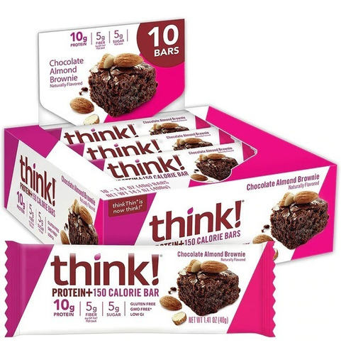 Think! Brownies Proteicas Sabor Chocolate Y Almendra 10pz Sf