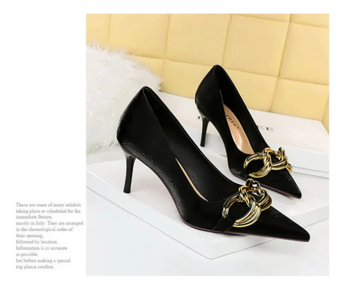 Zapatos Bigtree De Tacón Alto Con Hebilla Metálica Y Punta P