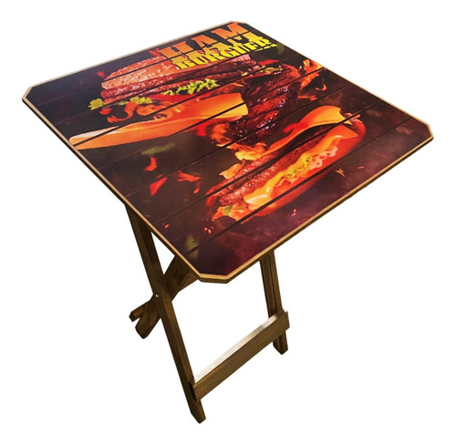 Mesa Dobravel Madeira Hambúrguer Varanda Gourmet Promoção