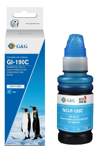 Gi-190 Pack 4 Colores Para Canon Con G2100 G2110 G3110