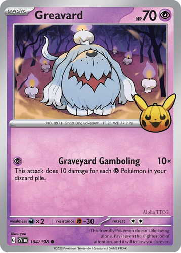 Carta Pokemon Greavard Original Tcg Edición Halloween 2023