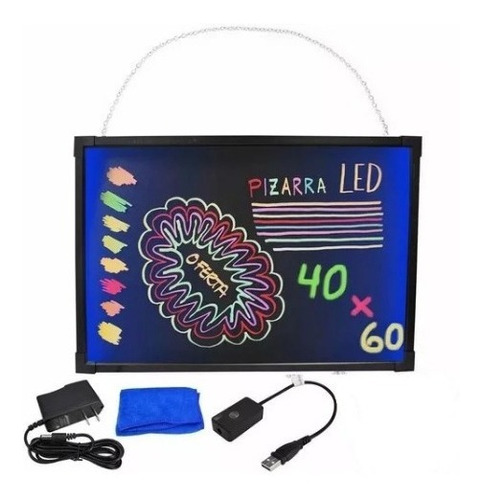 Pizarra Led Electrónica Fluorescente 60cm X 40cm Para Colgar