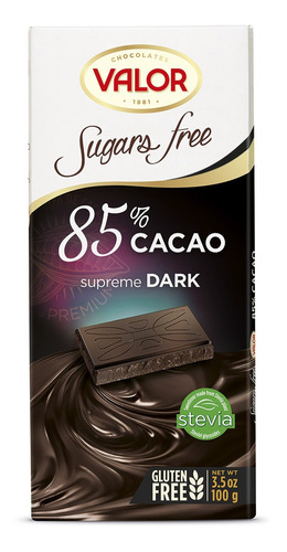Chocolate Valor 85% Supreme 0 Azúcar 100g