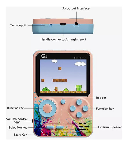 Mini Consola De Juegos Retro Portátil Para Tv Clásica C8 Marrón