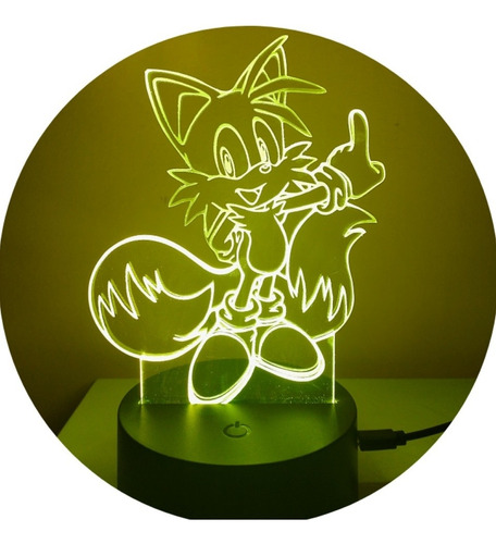 Lámpara Led Ilusión 3d Tails 7 Colores