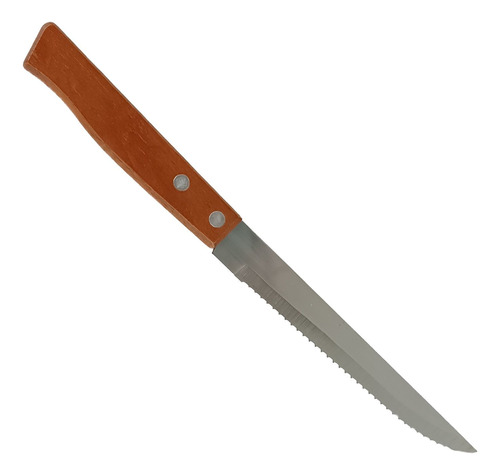 Cuchillo Steak Sierra Acero Inoxidable Mango De Madera 22cm