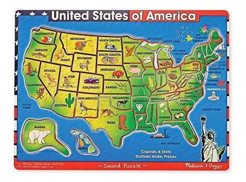 Rompecabezas Melissa & Doug Deluxe Madera Estados Unidos Map