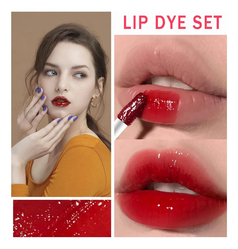Juego De Tintes De Labios De 6 Colores, Brillo De Labios Cor