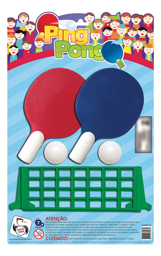 Jogo De Mesa Ping Pong Infantil Completo Brinquedos Pica Pau