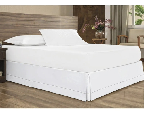 Saia Para Cama Box Solteiro  Antialergico Branco