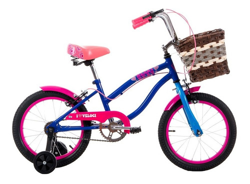 Bicicleta Veloci Heart Beat City Rodada 16 Azul Infantil