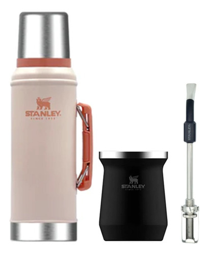 Kit Termo Rosa Stanley 940 Mate Y Bombilla Resorte Stanley