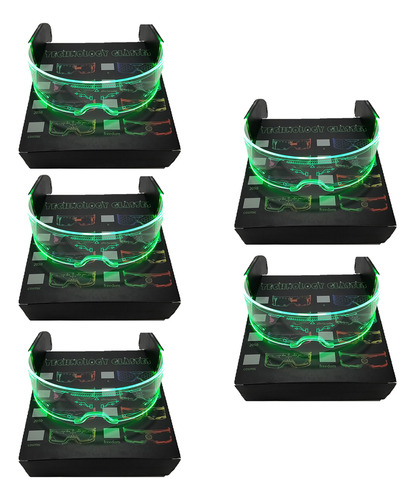 5x Óculos Led Futurista Para Festa/balada/rave Tiktok Fg40