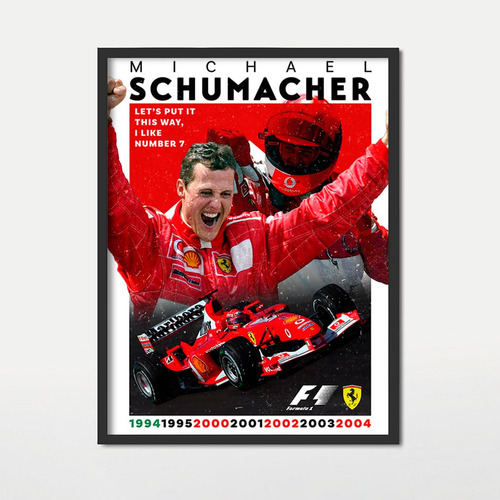 Cuadro F1 Michael Schumacher Number Formula Uno