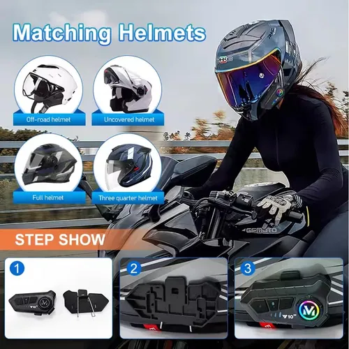 Y102x Casco De Motocicleta Intercomunicador Inalámbrico Mmg
