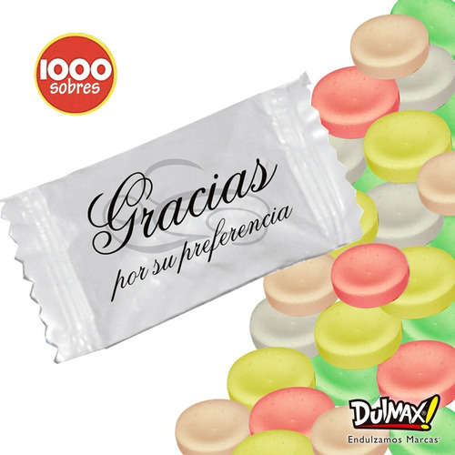Dulces 7 Grms Personalizado 4 Tintas 10,000 Sobres Dulmax