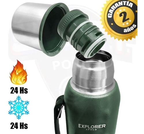 Imagen 4 de 10 de Termo Acero Inoxidable Explorer 1 Litro Manija Pico Apto Sta