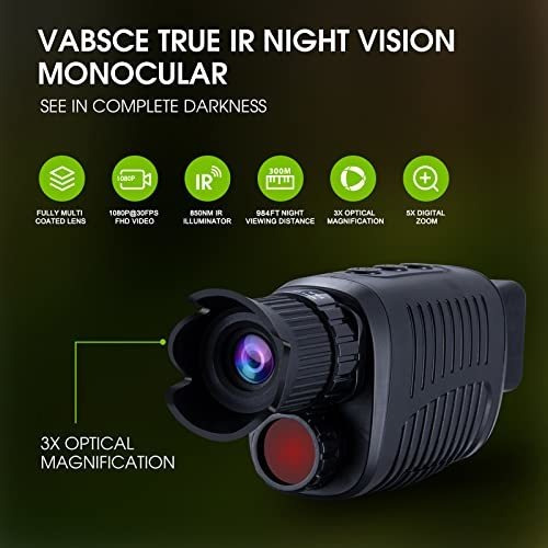 Vabsce Monocular De Visión Nocturna Digital Para 100% Oscuri