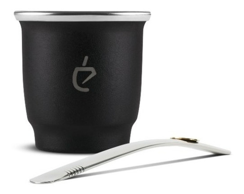 Imagen 2 de 9 de Un Matecito + Bombilla Acero Inoxidable + Yerbera Un Mate