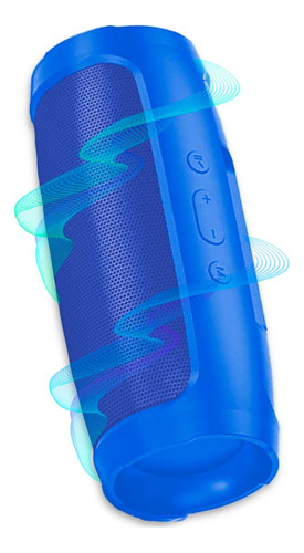 Bocina Bluetooth Inalambrica Radio Portátil Recargable Color Azul