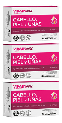 Vitamin Way Kit X3 Cajas Cabello Piel Y Uñas X30
