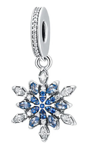 Charm Copo De Nieve Con Circones En Plata 925 Silver Heart