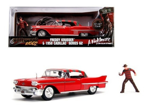 Hollywood Rides '58 Cadillac Freddy Krueger 1:24 Auto Jada