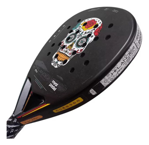Paleta De Padel Royal Highlander Fiber Pro - Local Olivos Color Negro Calavera
