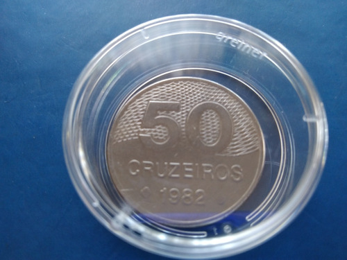 Monedas De Brasil 50 Cruzeiro Año 1982 Con Cajita Money Argn