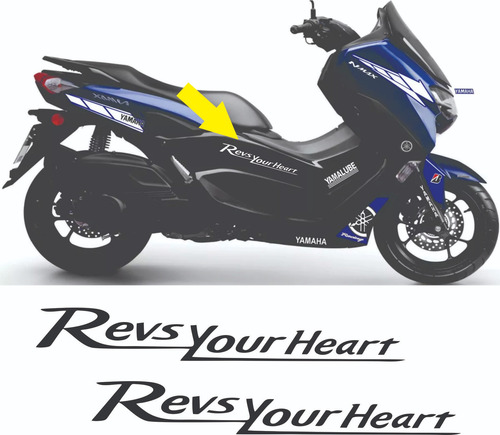 Adesivo Yamaha Revs Your Heart 03 Peças Recorte Vazado