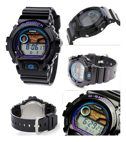 Relógio Casio G-shock G-lide Tide-graph Glx-6900-1dr Cor Da Correia Preto Cor Do Bisel Preto Cor Do Fundo Digital